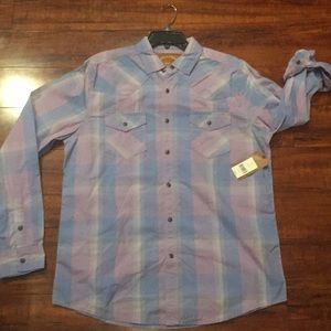 Men’s Red Camel Button Up Sz L NWT